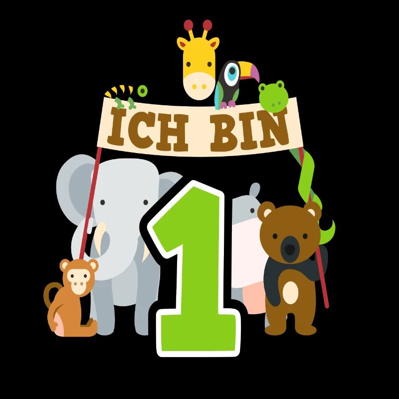 Zootiere 1. Geburtstag 1 Jahr Elefant Affe