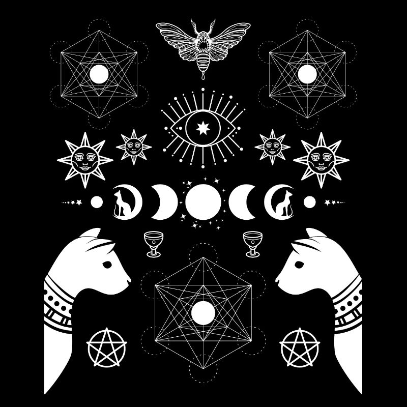 Cat Luna Moth Moon Phases Dark Academia Aesthetic