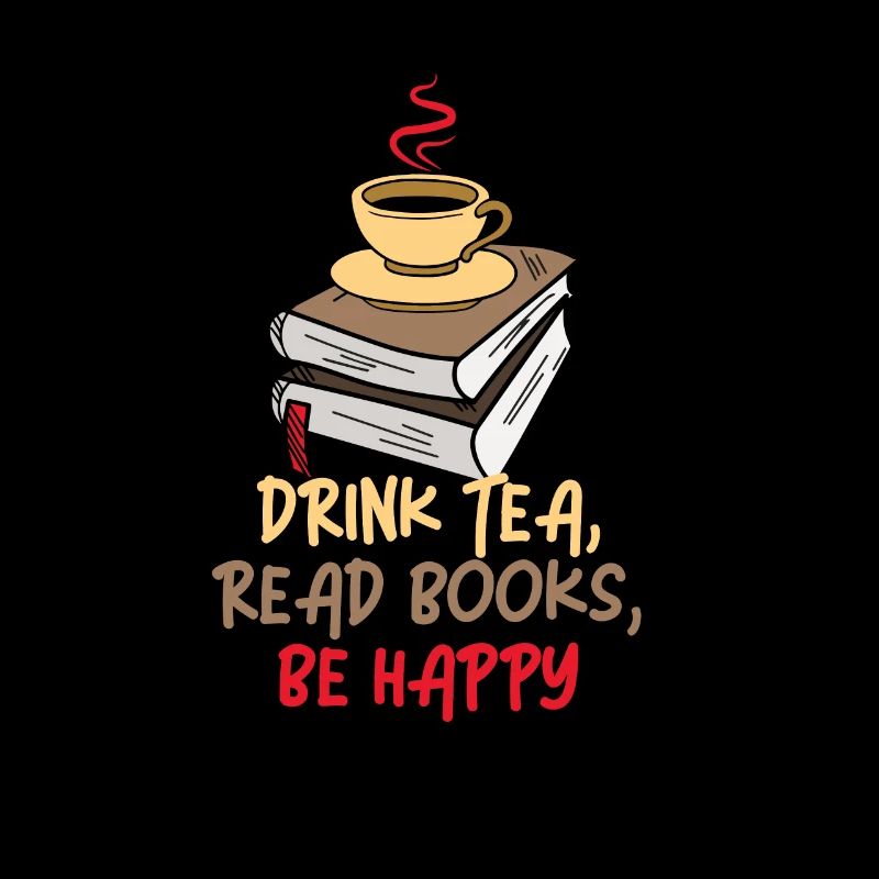Tee Trinken Bücher Lesen Glücklich Sein