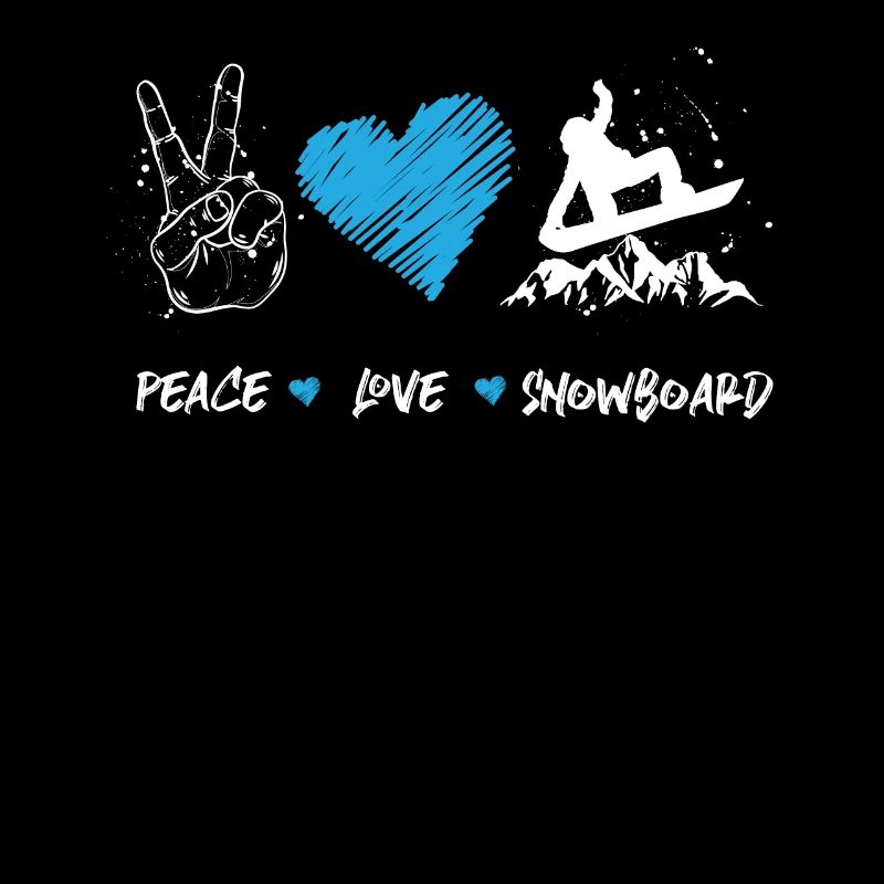 Snowboarding Snowboard peace love