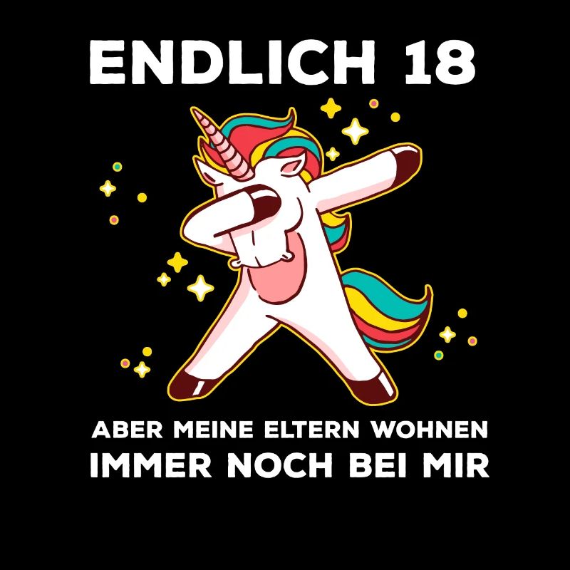18 Geburtstag endlich 18 Einhorn Geschenk