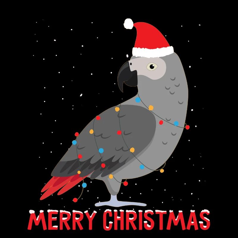 Merry Christmas Santa Grey Parrot String lights