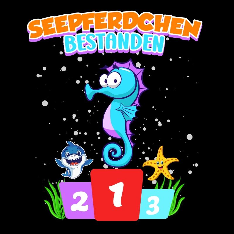 Seepferdchen bestanden Junge Kinder