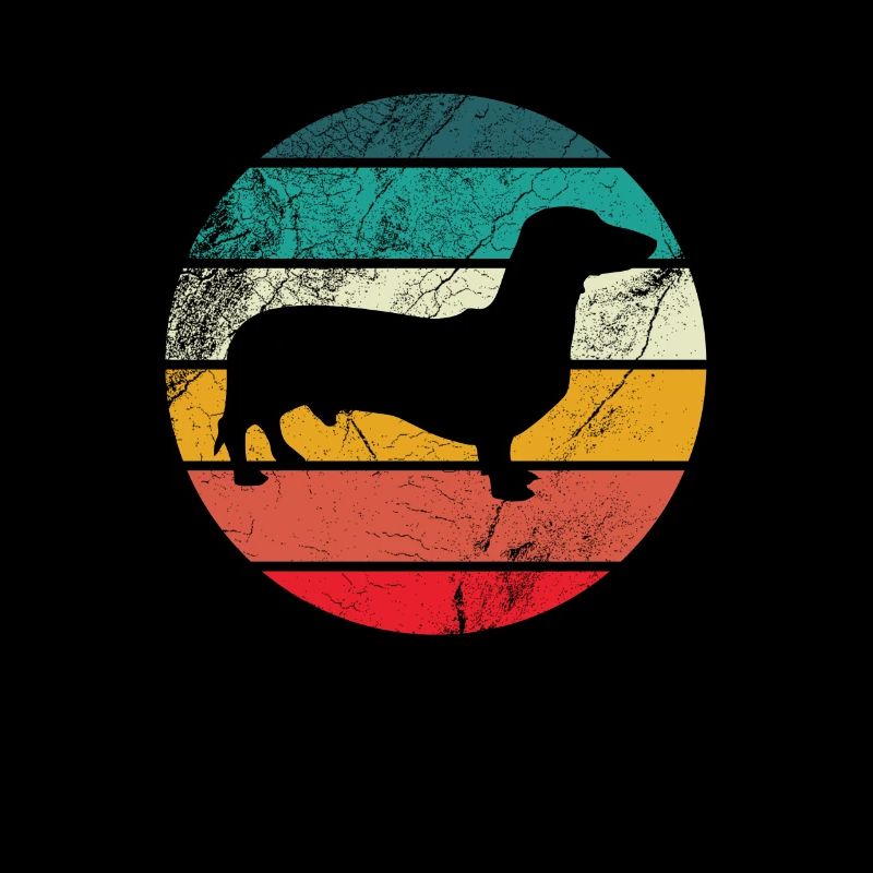 Retro Dackel Dackelhund Hund Silhouette Geschenk