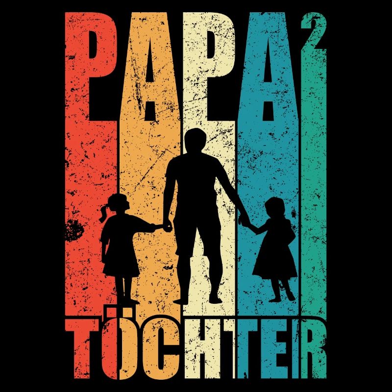 Papa Hoch 2 Dad Hoch 2 Töchter Vatertag Geschenk