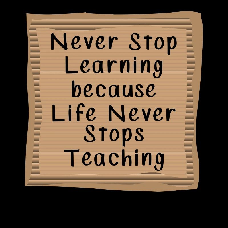 Never Stop Learning Life Never Stops teaching