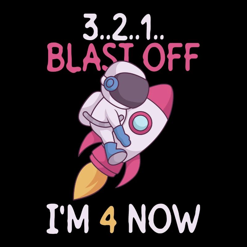 3..2..1.. Blast Off - I'm 4 Now - 4th Birthday