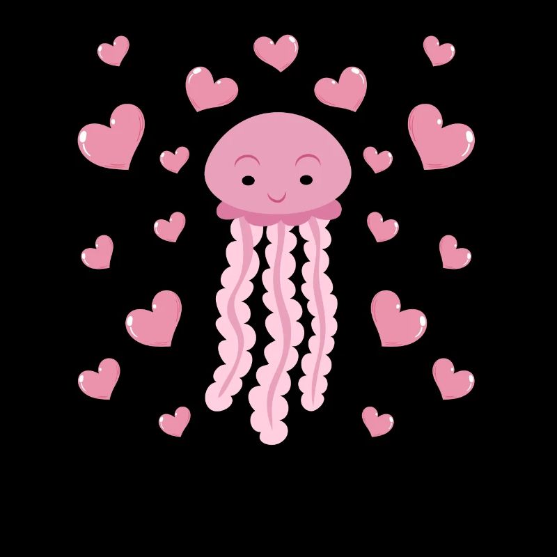 Mignonne Méduse Cœurs Méduses avec Cœurs Méduses Méduses