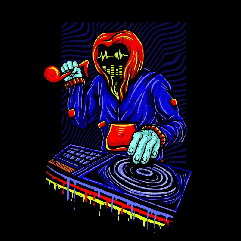 DJ Tshirt per Party Disc Jockey Rave Techno Mixer