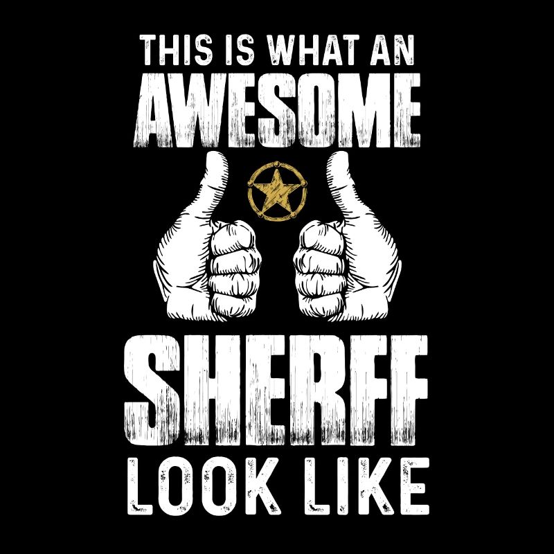 Awesome Sheriff mit Sheriffstern bei der Arbeit