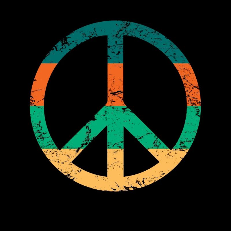 Retro Design Friedenszeichen Peace Zeichen