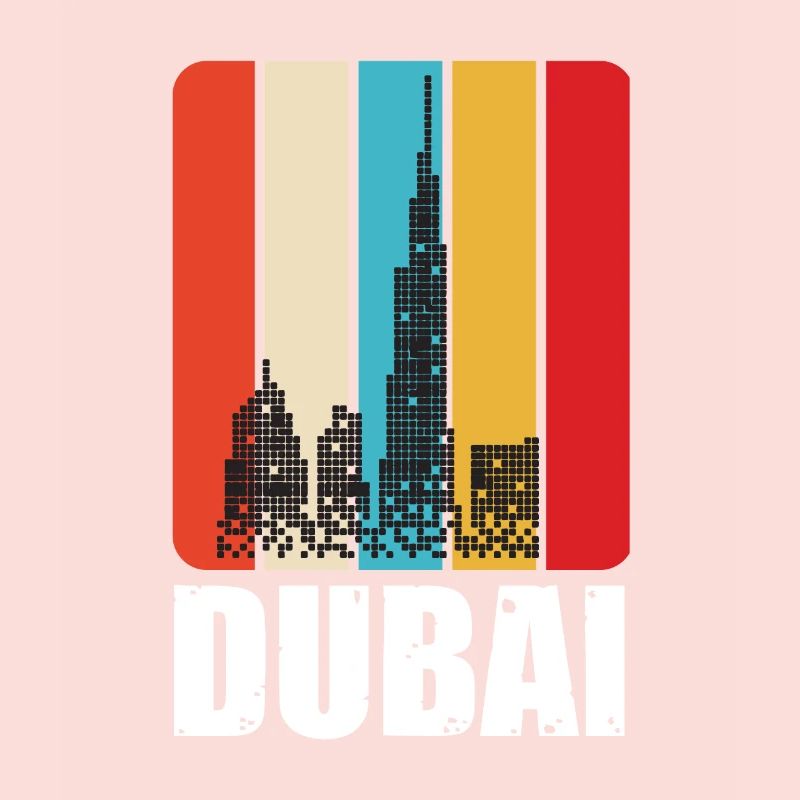 Dubaï Emirates Burj Khalifa Retro EAU