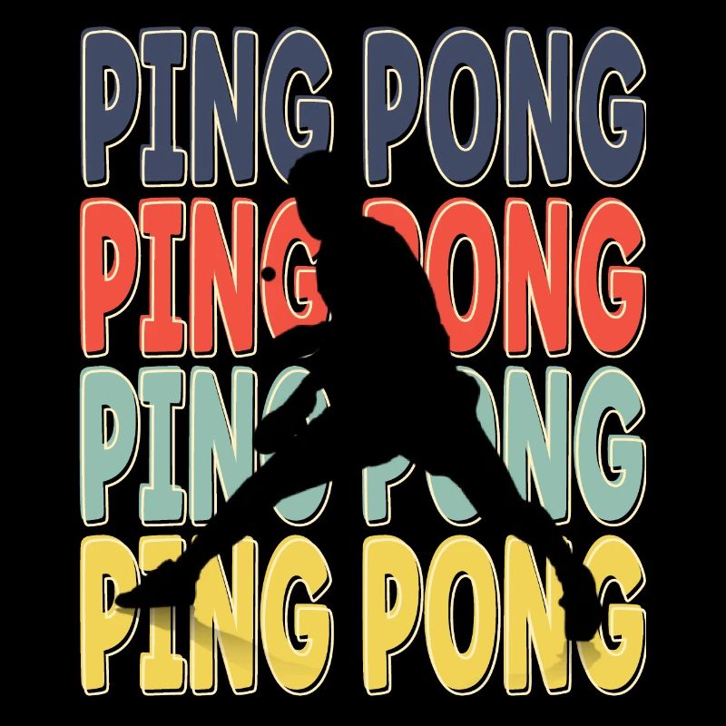 Cool Retro Text Silhouette Ping pong
