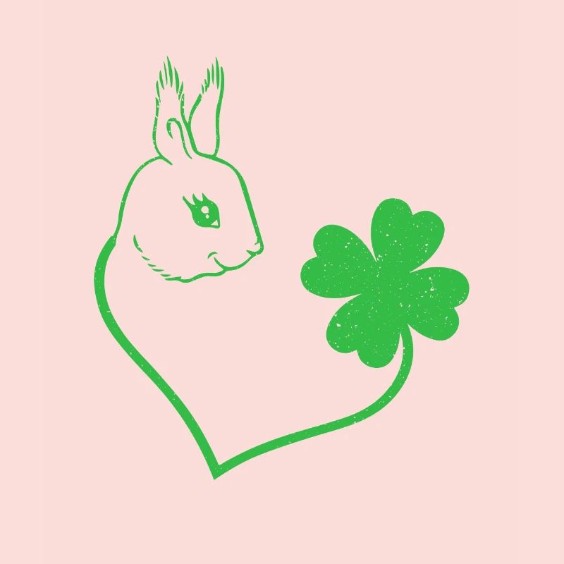 Squirrel Cloverleaf Lucky Charm Love