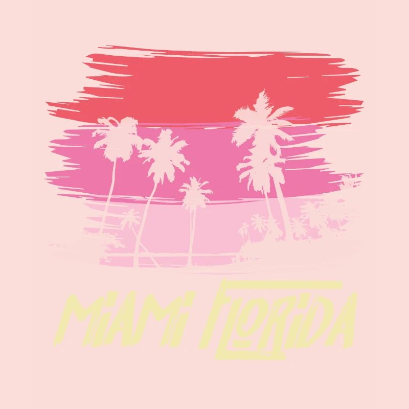 Miami Florida Palm Trees Skyline Beach Sun
