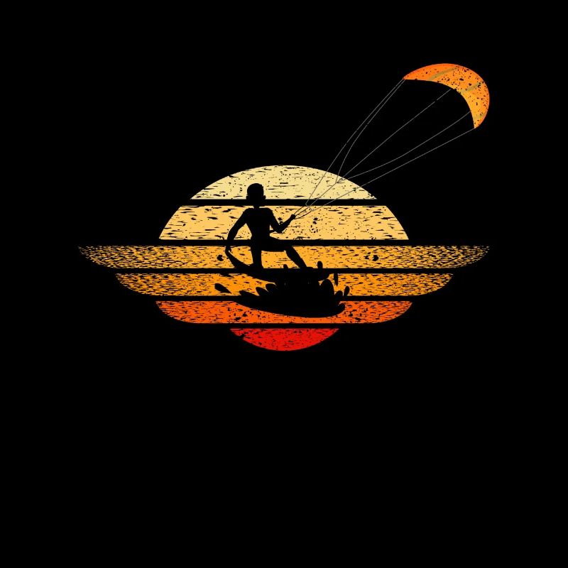 Kiteboarding Retro Kiteboard Kitesurf Funny