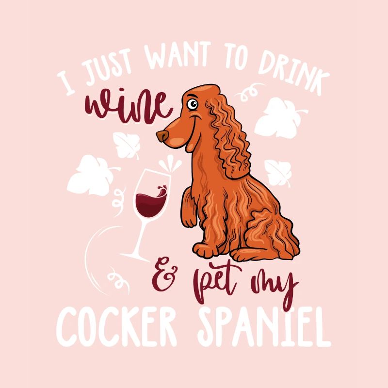 Wine Drink and Pet Cocker Spaniel