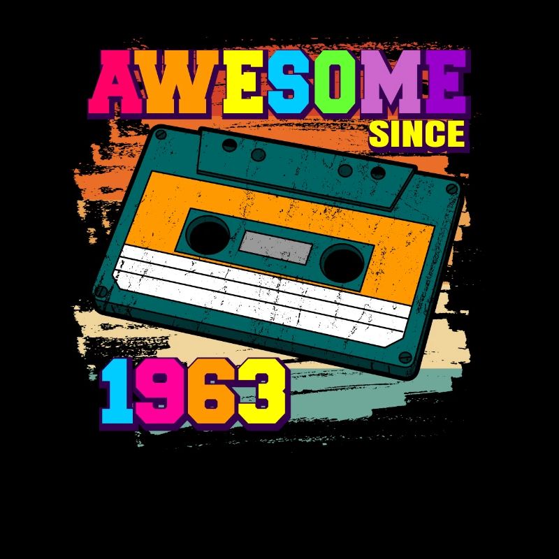 Awesome since 1963 cassette 60s 59th birthday