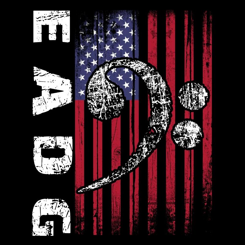 Notes de basse EADG avec drapeau américain