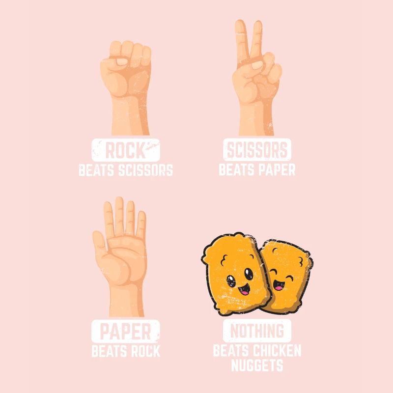 Ciseaux en papier de roche NothingBeats Nuggets de poulet N