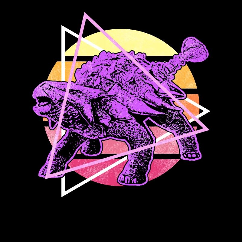 Vaporwave Synthwave Ankylosaurus Dinosaurier