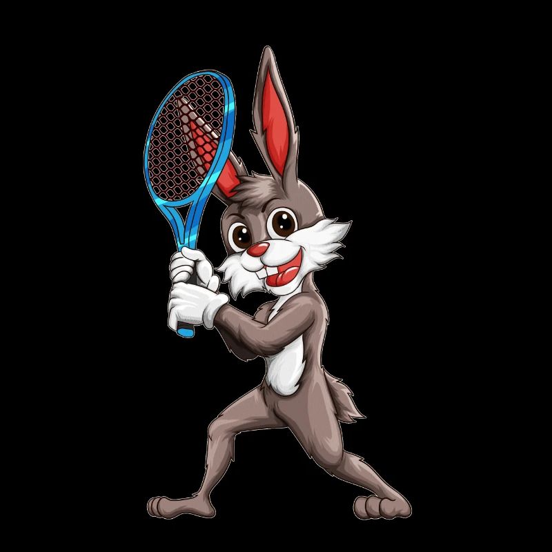 Rabbit Rabbit Tennis Sport Design Racket