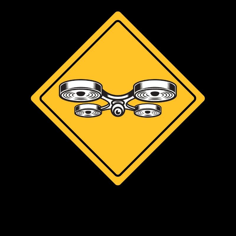 Drone with warning sign Drone flyer