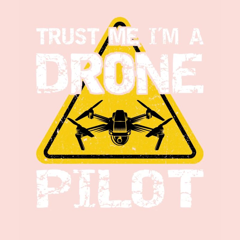 Drone with warning sign Drone flyer