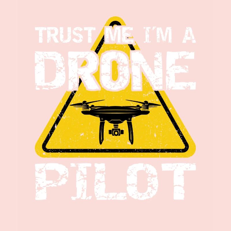 Drone with warning sign Drone flyer
