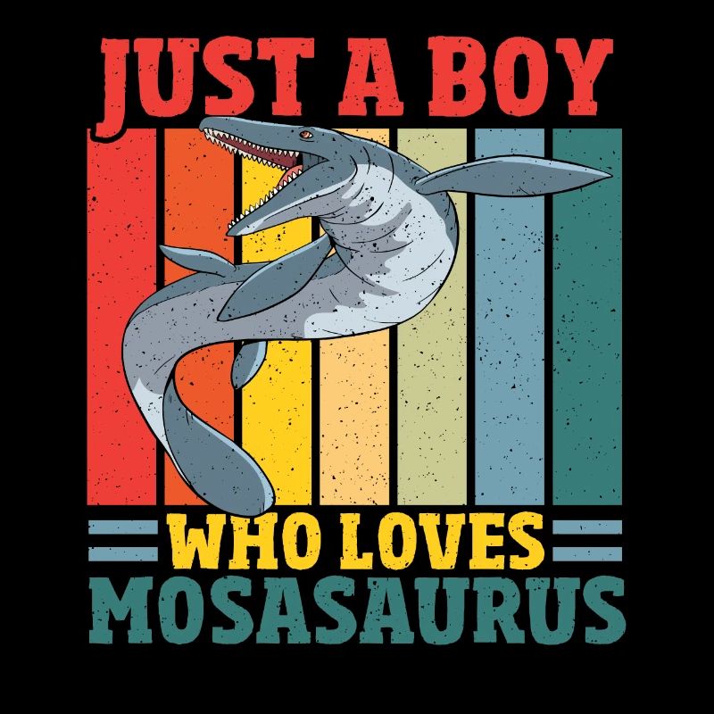 Juste un garçon qui aime Mosasaurus préhistorique