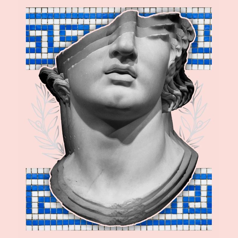 Greece, ancient sculpture, meandering pattern