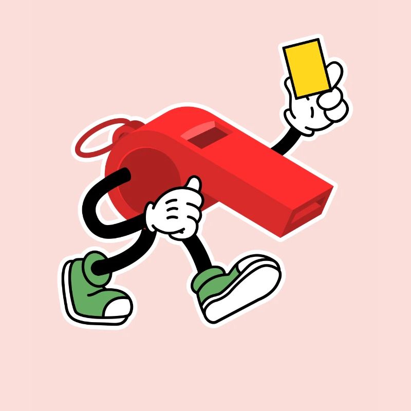 Referee whistle with yellow card Shiri