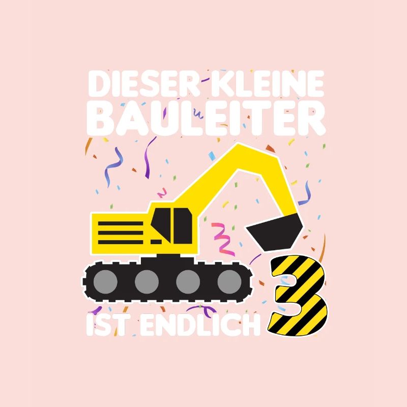 Bauleiter Bagger Geschenk 3. Geburtstag