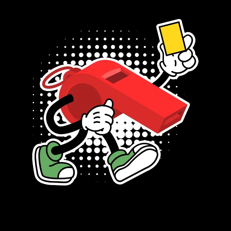 Referee whistle with yellow card Shiri