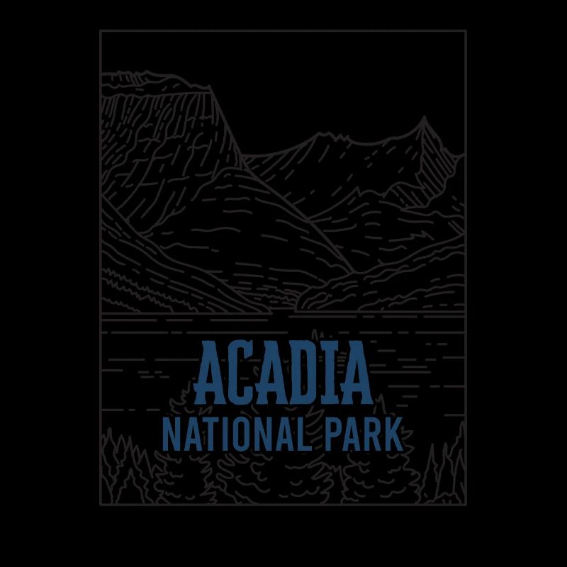 Acadia National Park Minimalistic Retro