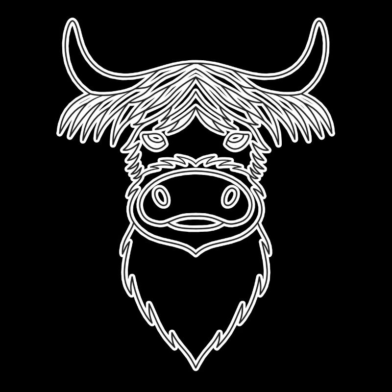 Vache Highland Cattle avec motif de vache