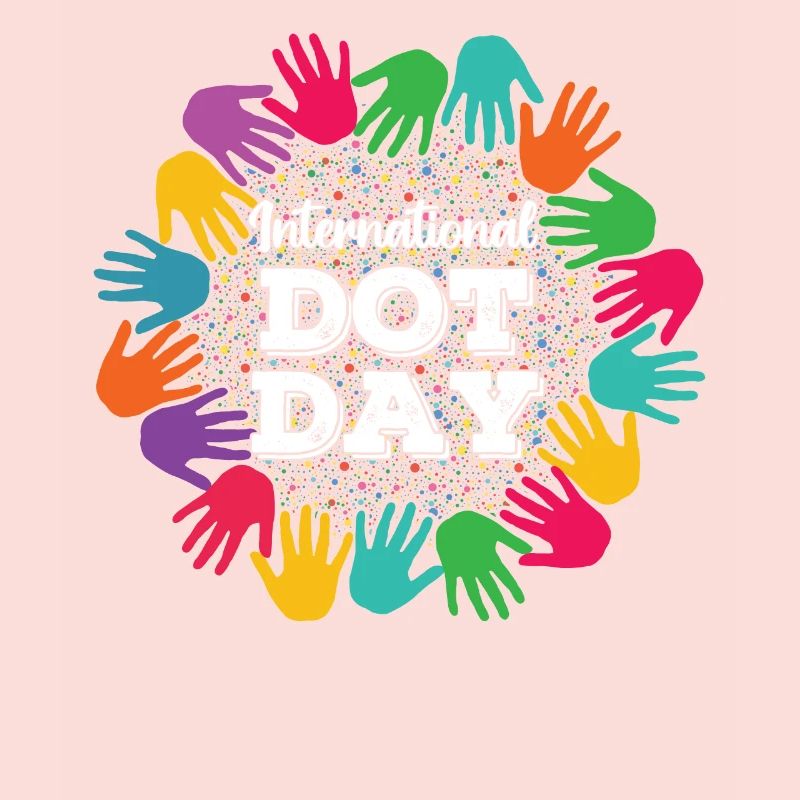 Hands Unity Pattern Colorful International Dot Day