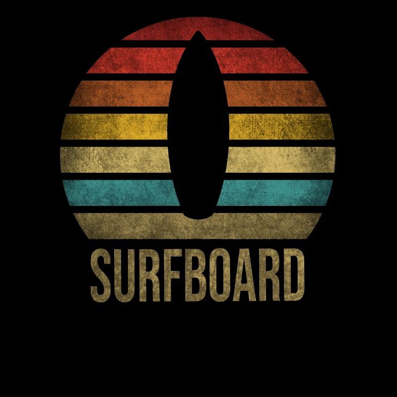 Surf or Die Surfboard Summer Retro Coucher de soleil