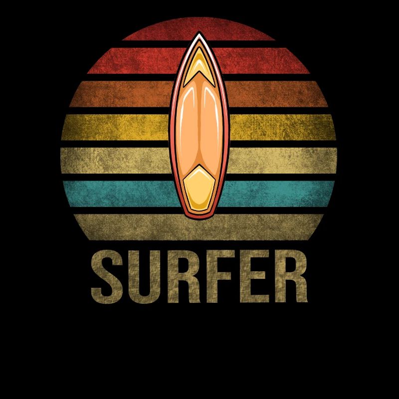 Surf or Die Surfboard Summer Retro Coucher de soleil