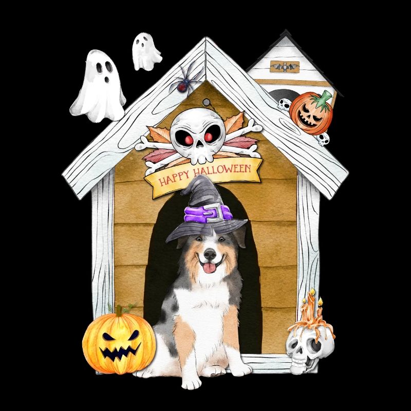 Halloween Australian Shepherd Hund Hexe