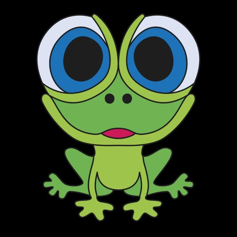 Grenouille verte avec de grands yeux Design avec crapaud
