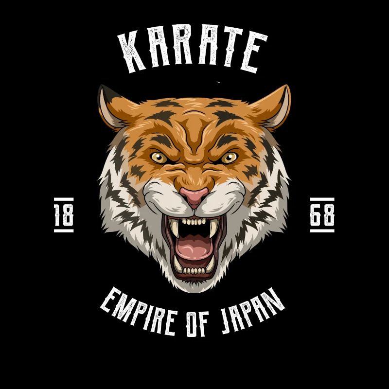 Karate Wütender Tiger mit Gürtel - Karate