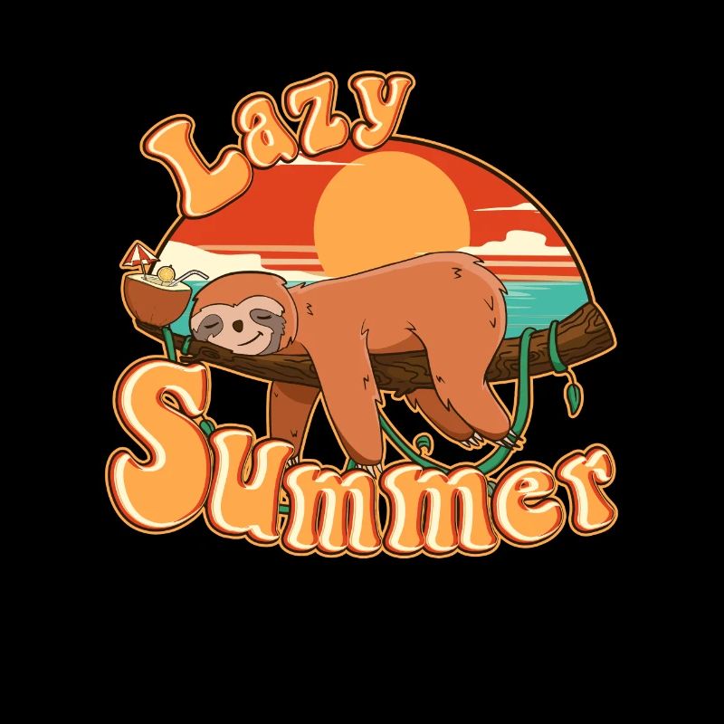 Lazy Sloth Summer - Cool Sloth Lover gift idea