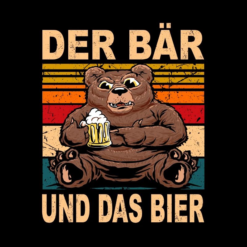Der Bär und das Bier Biertrinker Sauf Spruch Bär