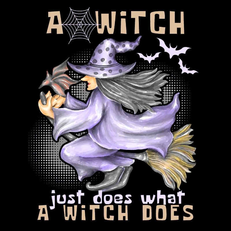 Witch, witch on broom, Halloween, funny saying