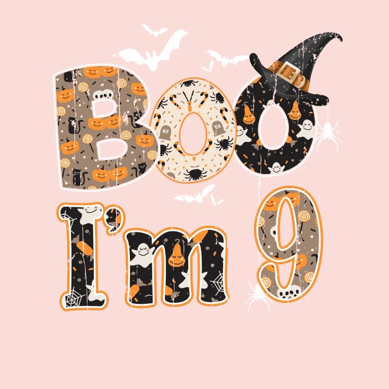 Halloween Pattern Ghost Creatures Birth Age 9
