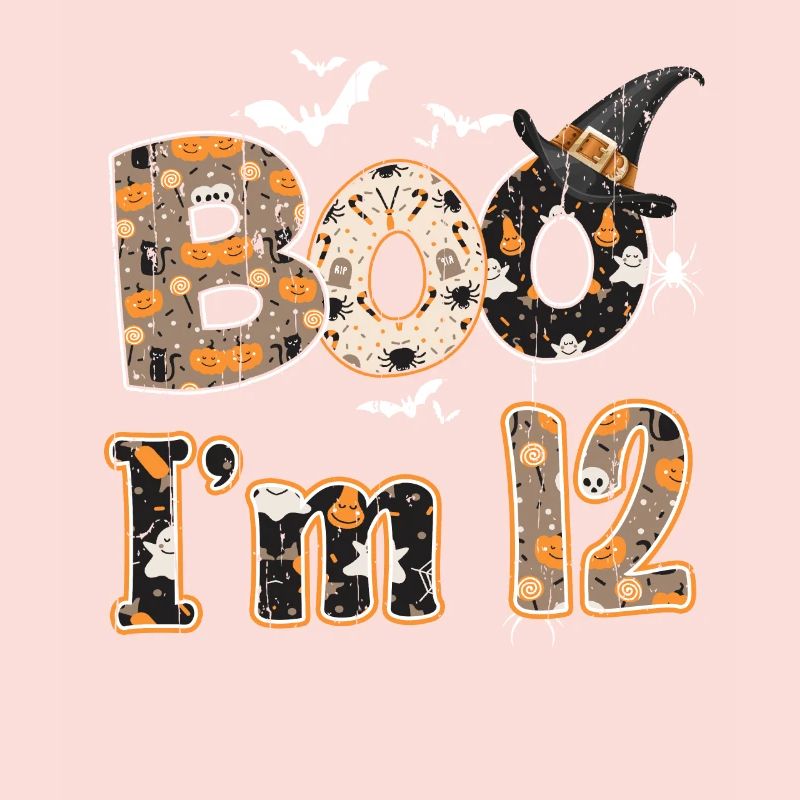 Halloween Pattern Ghost Creatures Birth Age 12