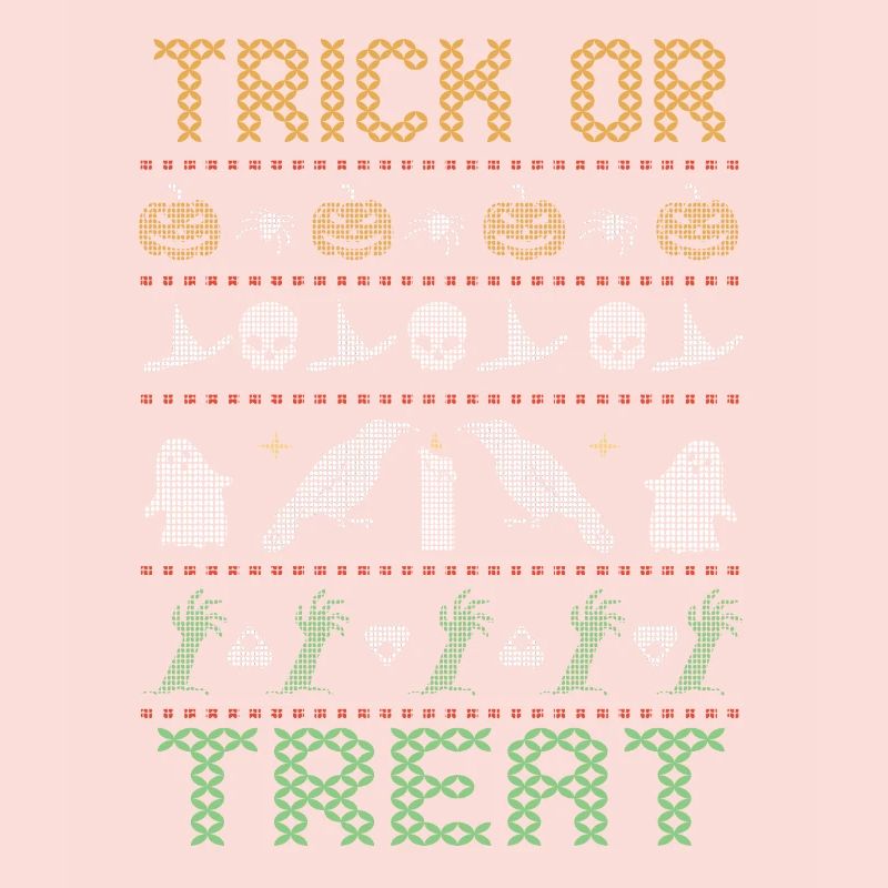 Stitch Pattern Horror Creatures Trick Halloween