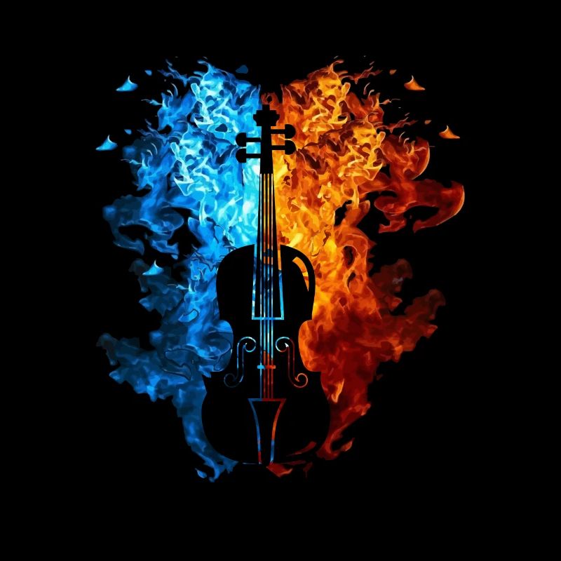 Fire Violin Flames Violoniste Violon