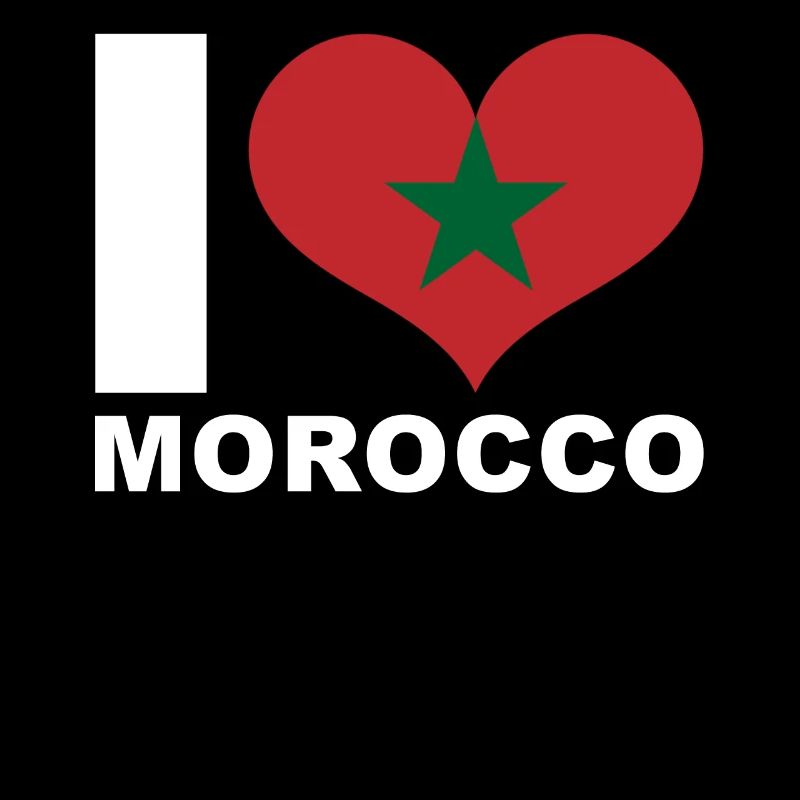 J’aime le Maroc coeur drapeau Maroc